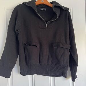 Simply Vera Vera Wang Women's Black Zip-Up Sweater